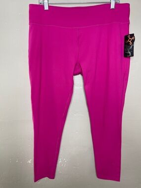 TOMMIE COPPER Pink Active Wear Workout CORE COMPRESSION Cropped Leggings NWT 2XL